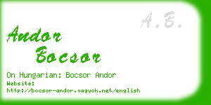 andor bocsor business card